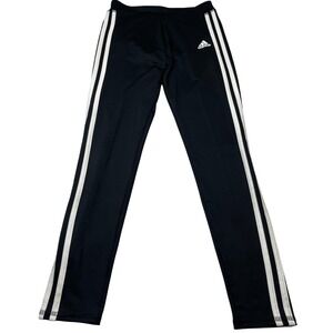 Adidas Black White 3 Stripe Athleisure Track Pants Tights Leggings‎ Size L G 14